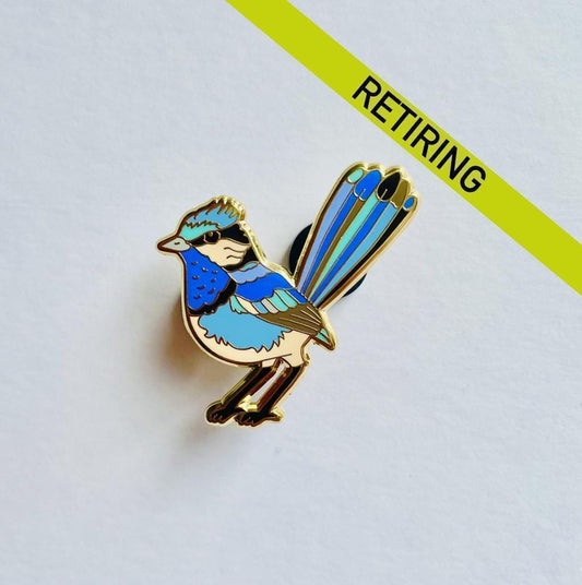 Splendid Fairy wren bird Enamel pin, Australia lapel pin