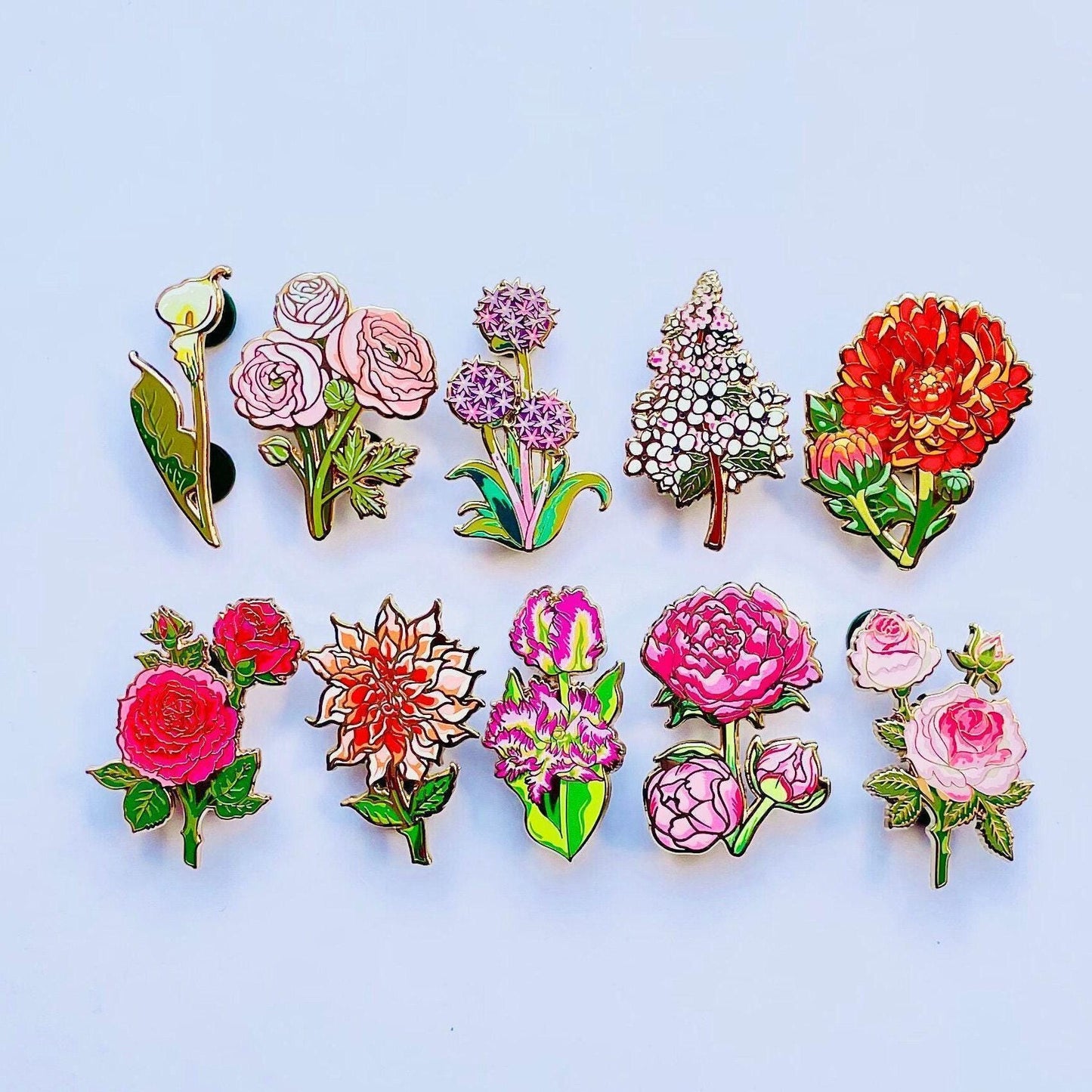 Utopia Rose Enamel Pin - Cream and Pink Climbing Flower Design, Christmas gift, stocking stuffer, Advent calendar