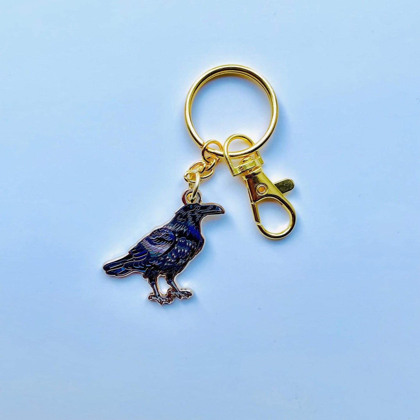 Raven crow keychain, Halloween bird gift, dark academia, goth gift
