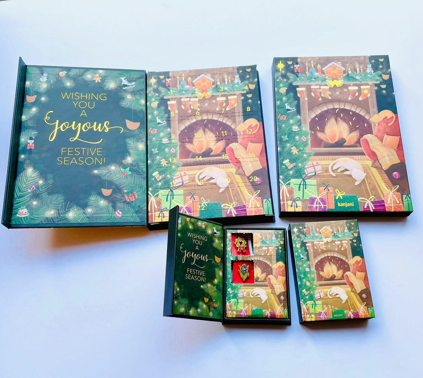 6 Enamel Pin Set Gift Box: Christmas gift, stocking stuffer, Advent calendar