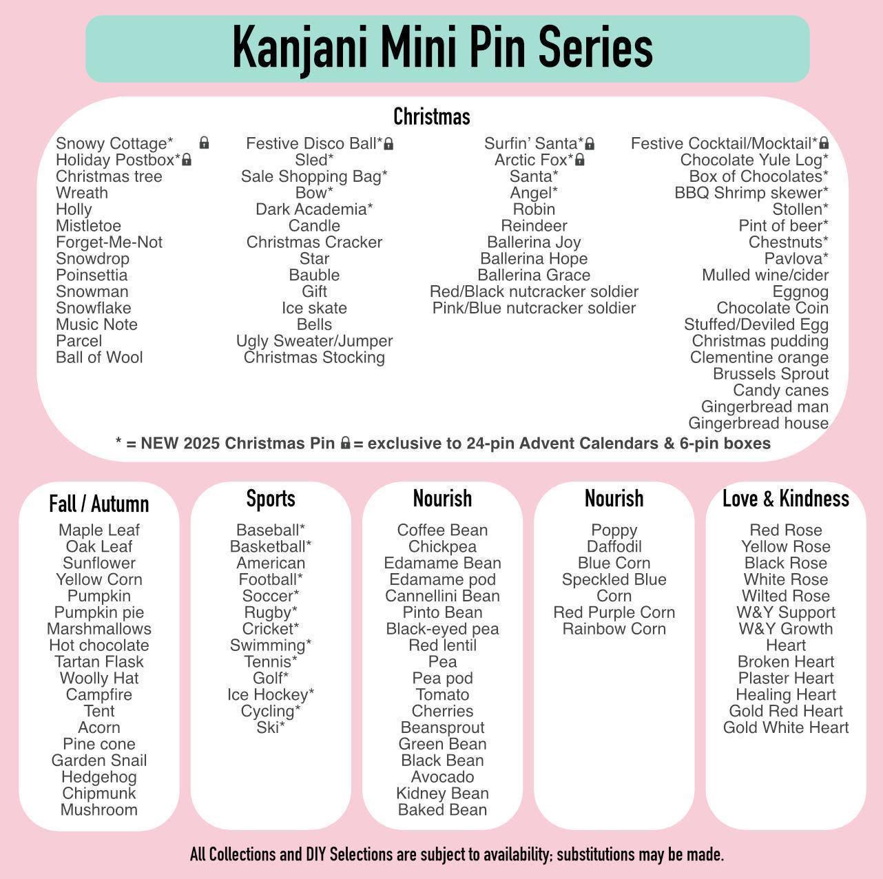 6 Enamel Pin Set Gift Box: Christmas gift, stocking stuffer, Advent calendar