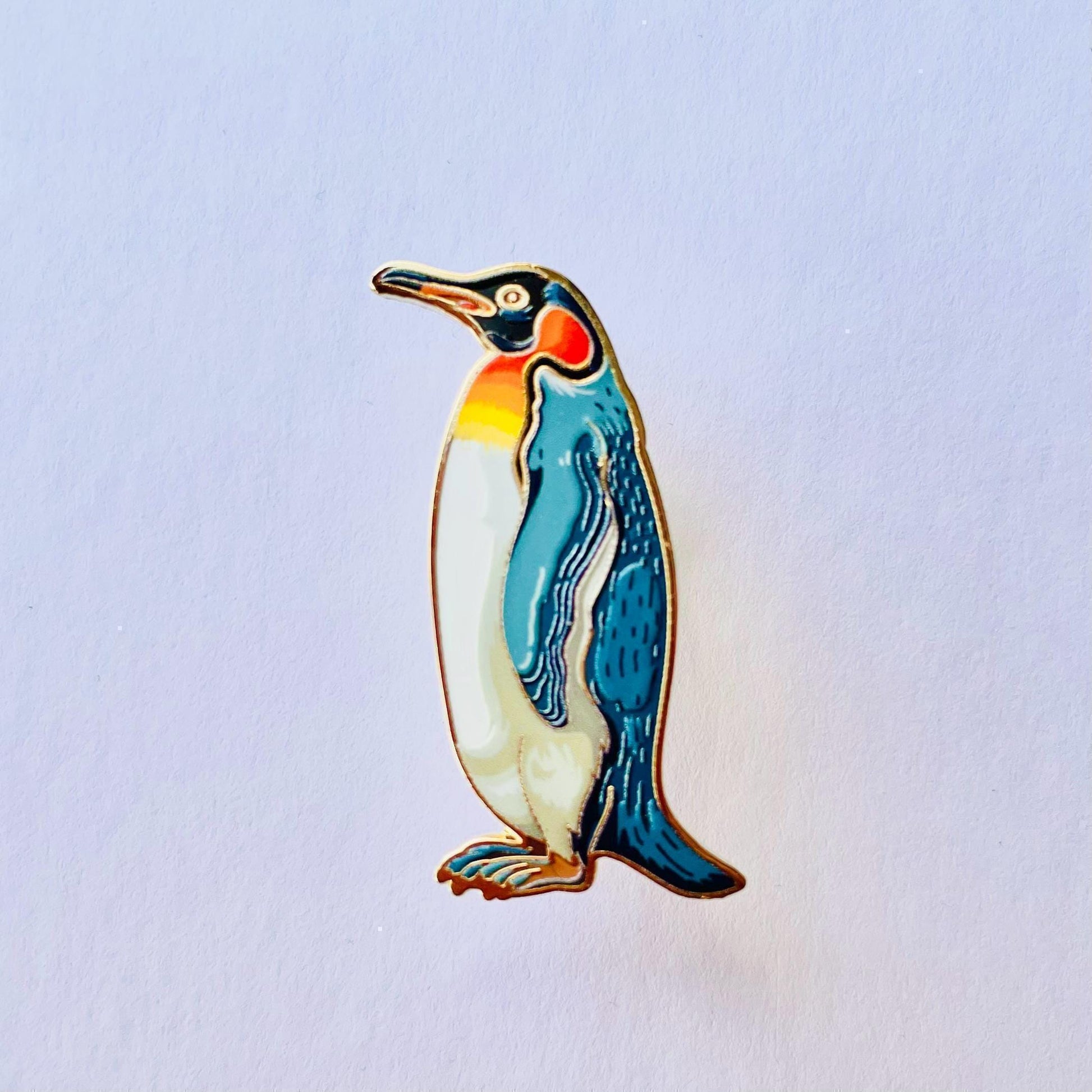 Emperor Penguin gold hard enamel lapel pin badge