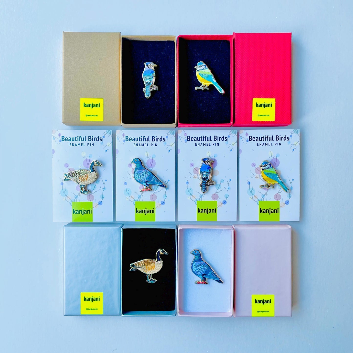 Starling Enamel Pin: Colorful Bird Lapel Badge with Gold Details, Christmas gift, stocking stuffer, Advent calendar