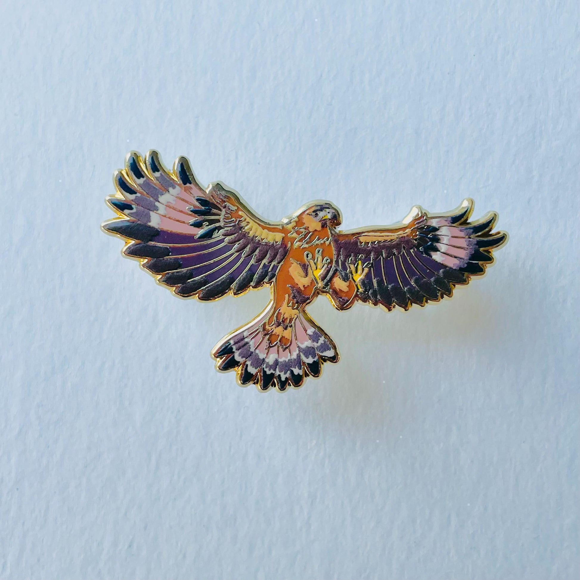 Golden Eagle colourful gold hard enamel pin