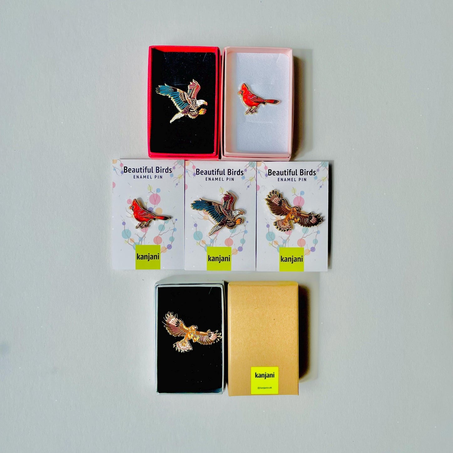 Northern Cardinal Enamel Pin, Red Bird Gold Detail (1.1 inch), Christmas gift, stocking stuffer, Advent calendar