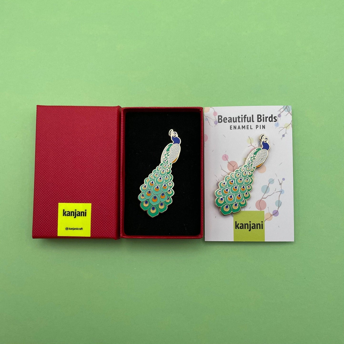 Peacock Enamel Pin: Colorful Bird Badge with Gold Details, Christmas gift, stocking stuffer, Advent calendar