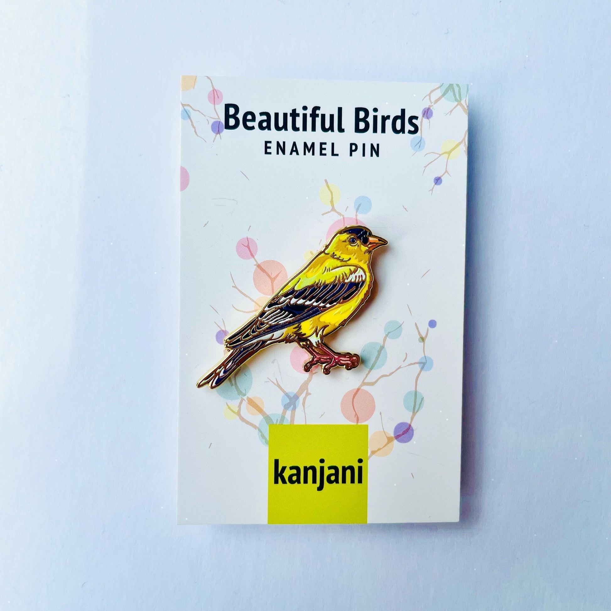 Goldfinch Enamel Pin: Eastern State Bird Brooch, Christmas stocking stuffer, Advent calendar