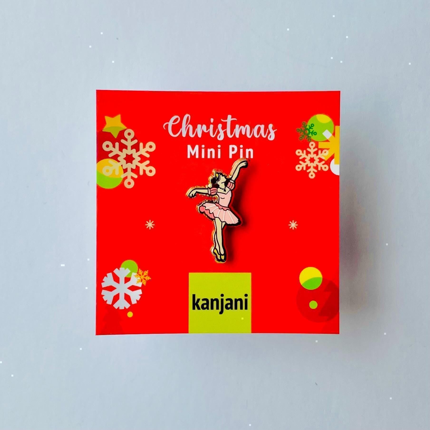 White East Asian Caucasian ballerina princess gold hard enamel mini pin