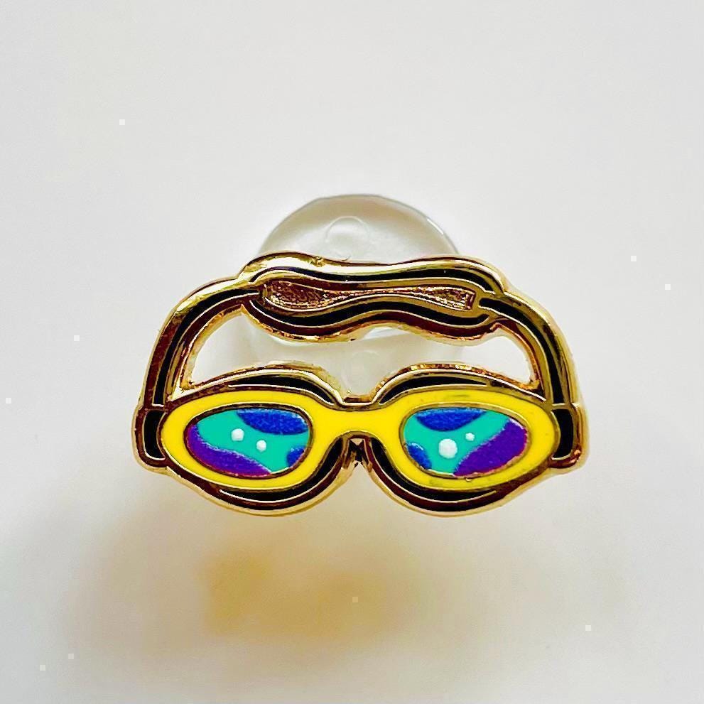 Swim goggles enamel pin