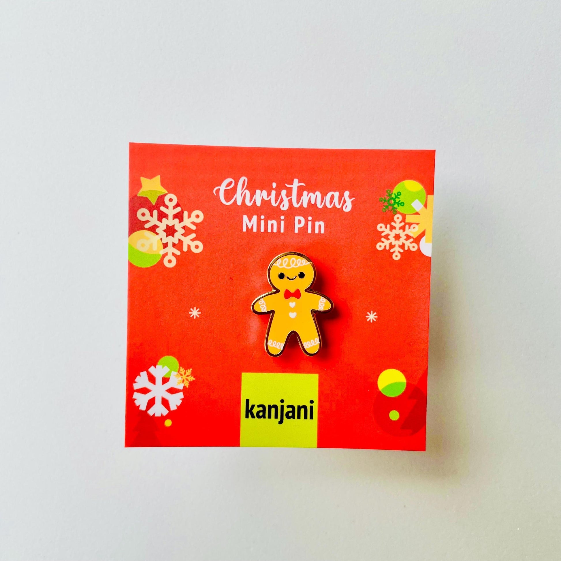 Gingerbread man gold hard enamel cute mini lapel pin
