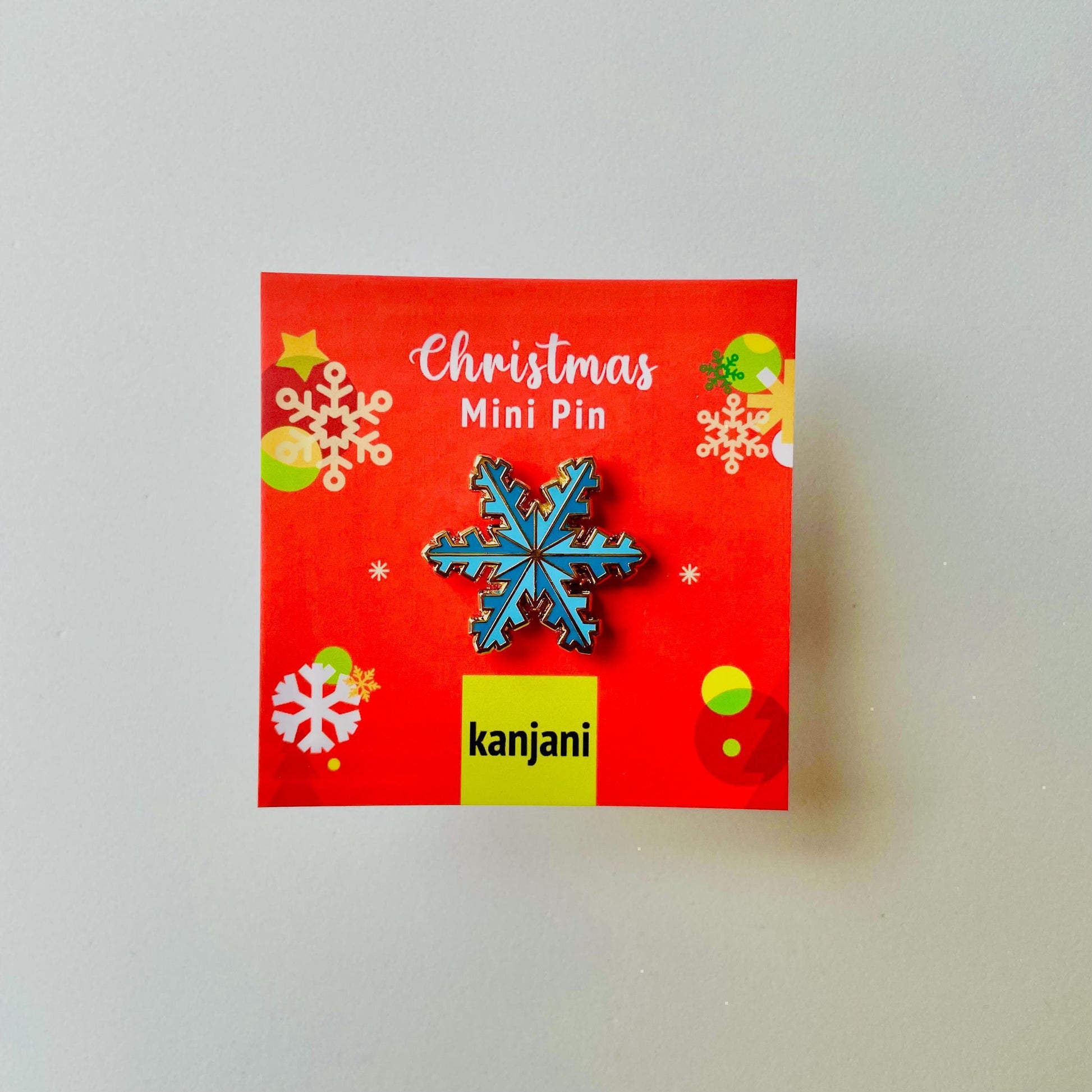 blue tones snowflake gold hard enamel mini pin badge