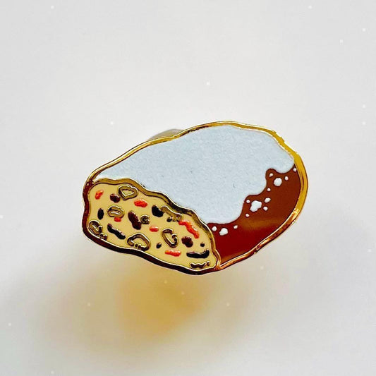 Stollen enamel pin