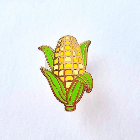 Sweetcorn gold hard enamel lapel pin badge