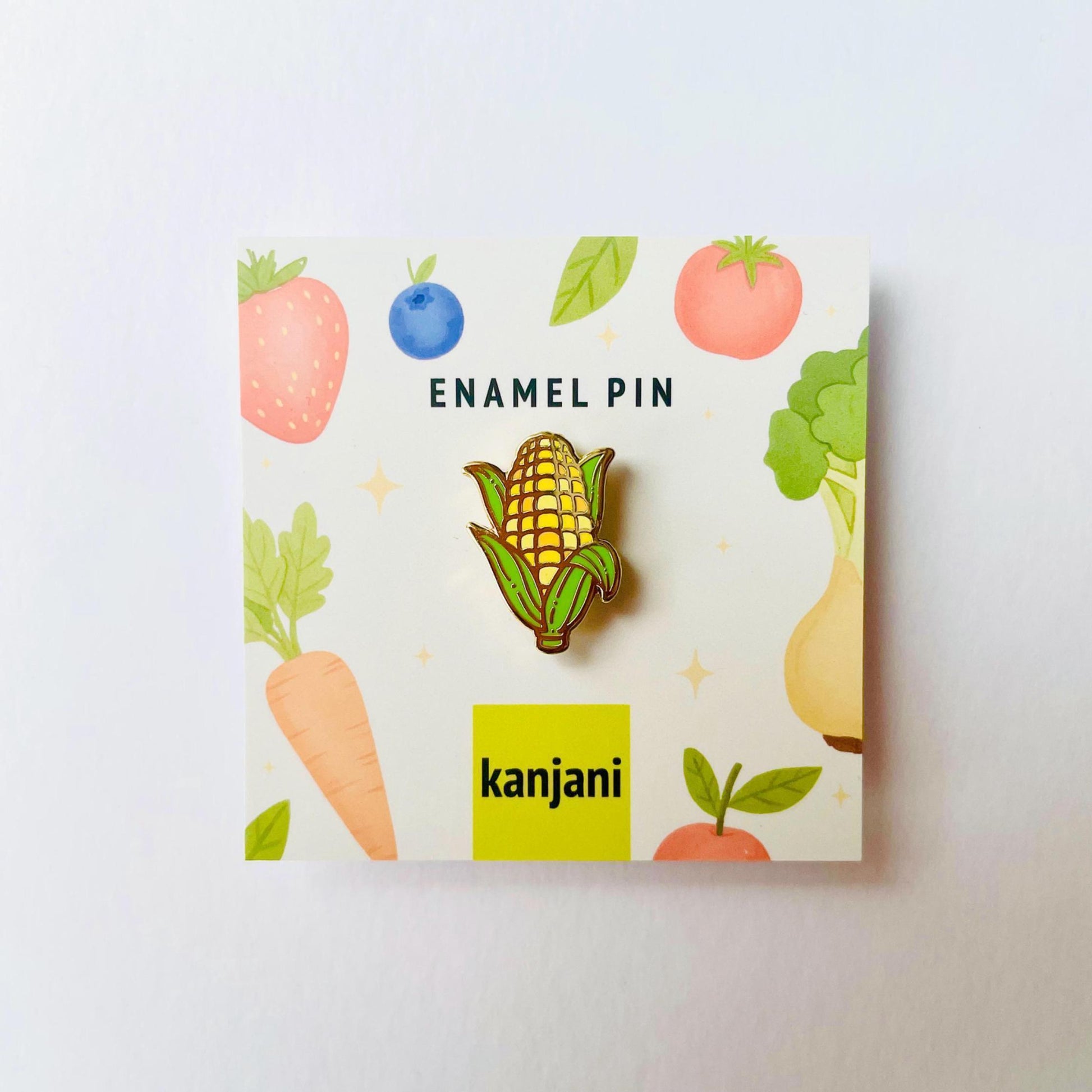 Sweetcorn gold hard enamel lapel pin badge