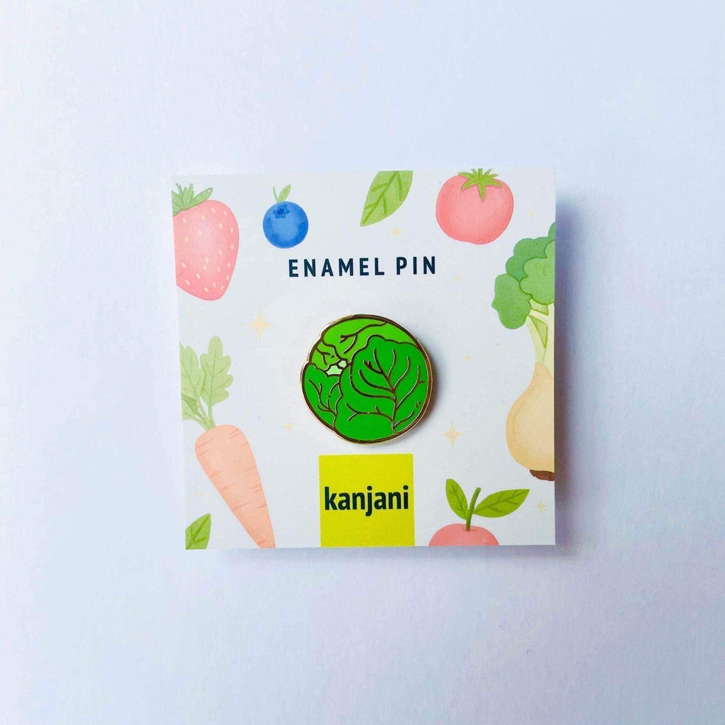 Brussels sprout gold hard enamel pin badge