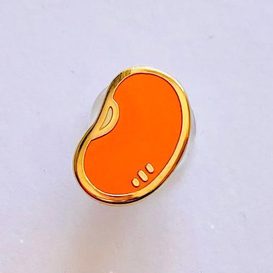 Baked bean gold hard enamel pin lapel badge