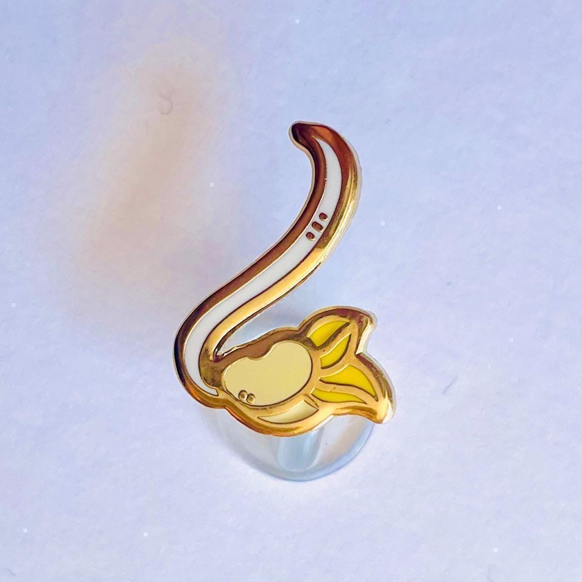 Beans out gold hard enamel pin