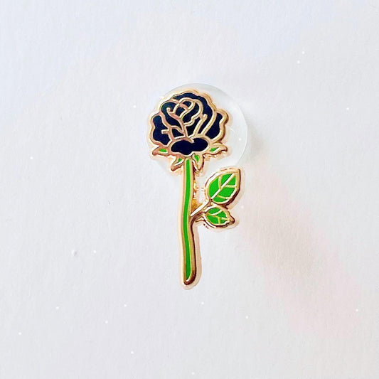 Black rose gold hard enamel lapel pin badge