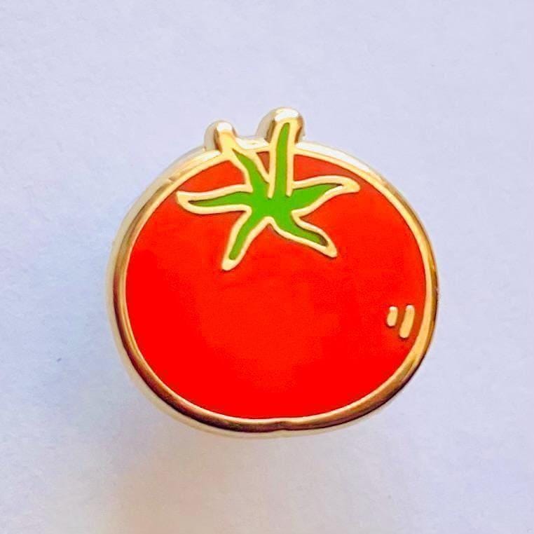 Tomato gold hard enamel pin