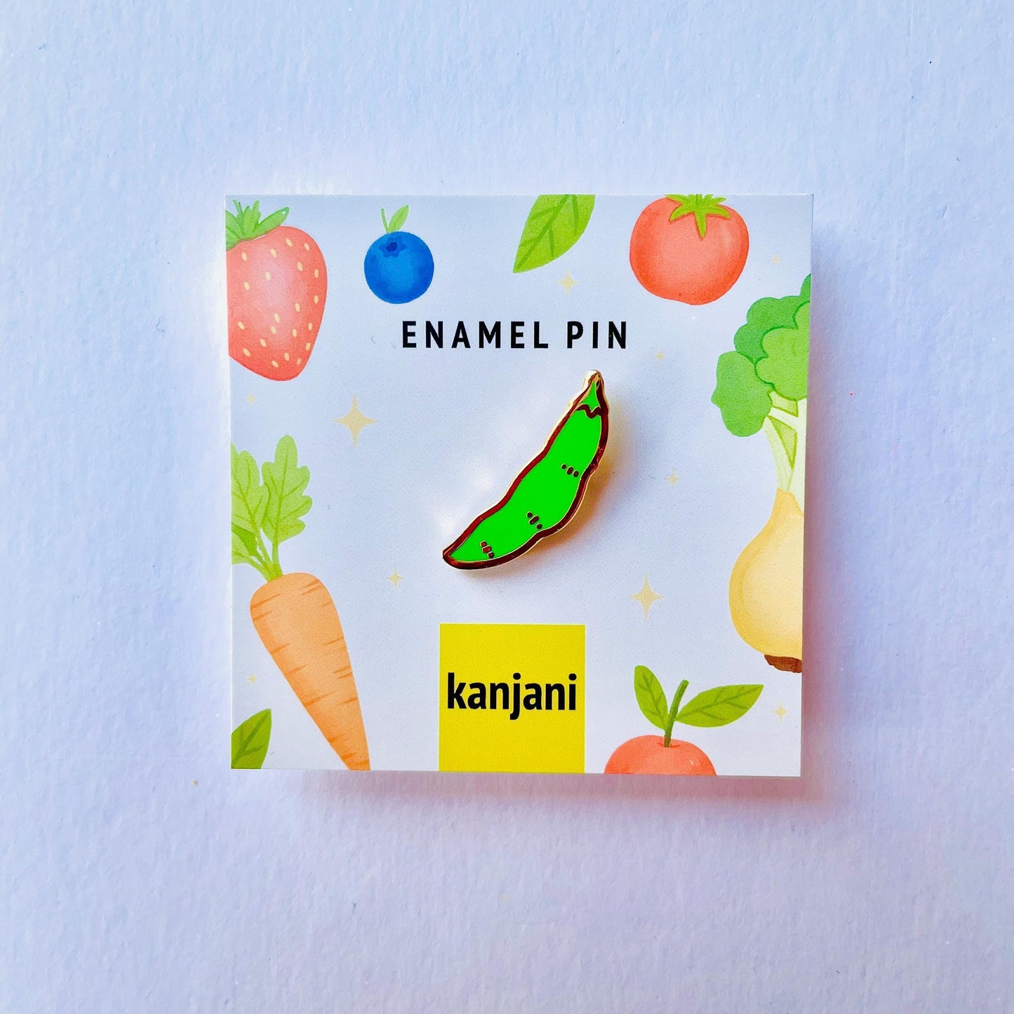 Edamame pod gold hard enamel pin