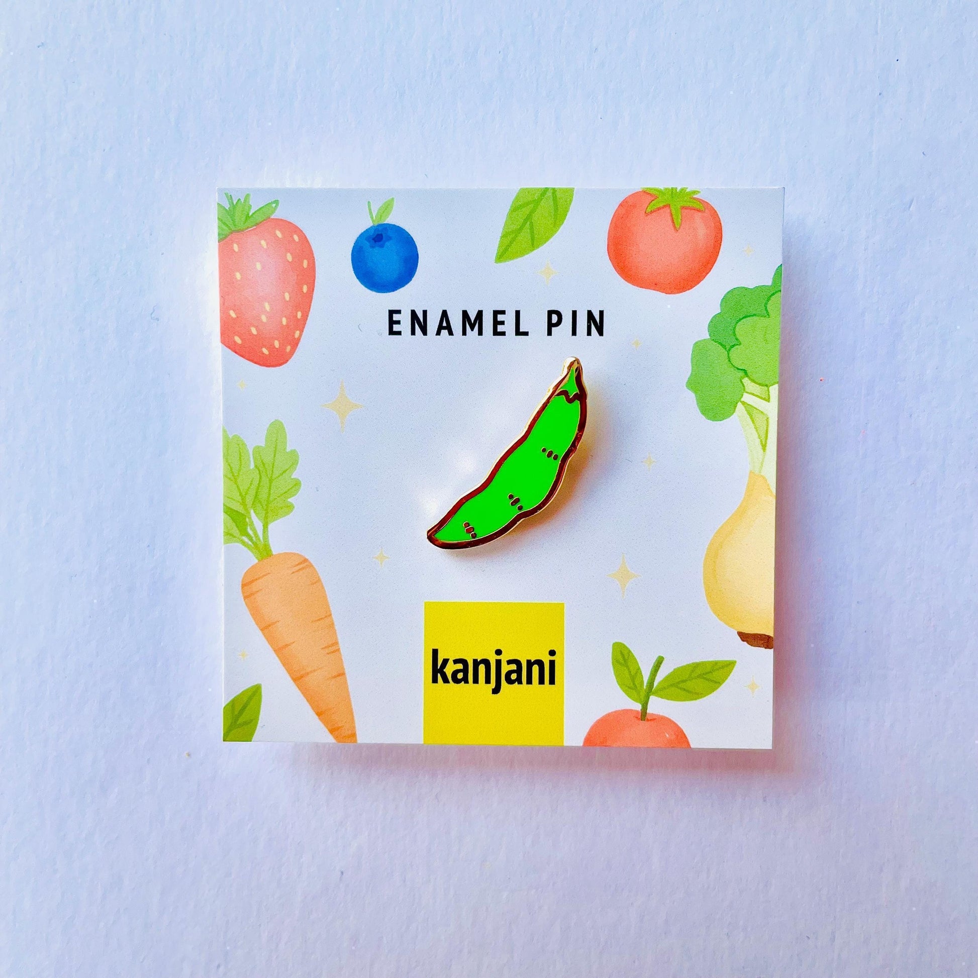 Edamame pod gold hard enamel pin