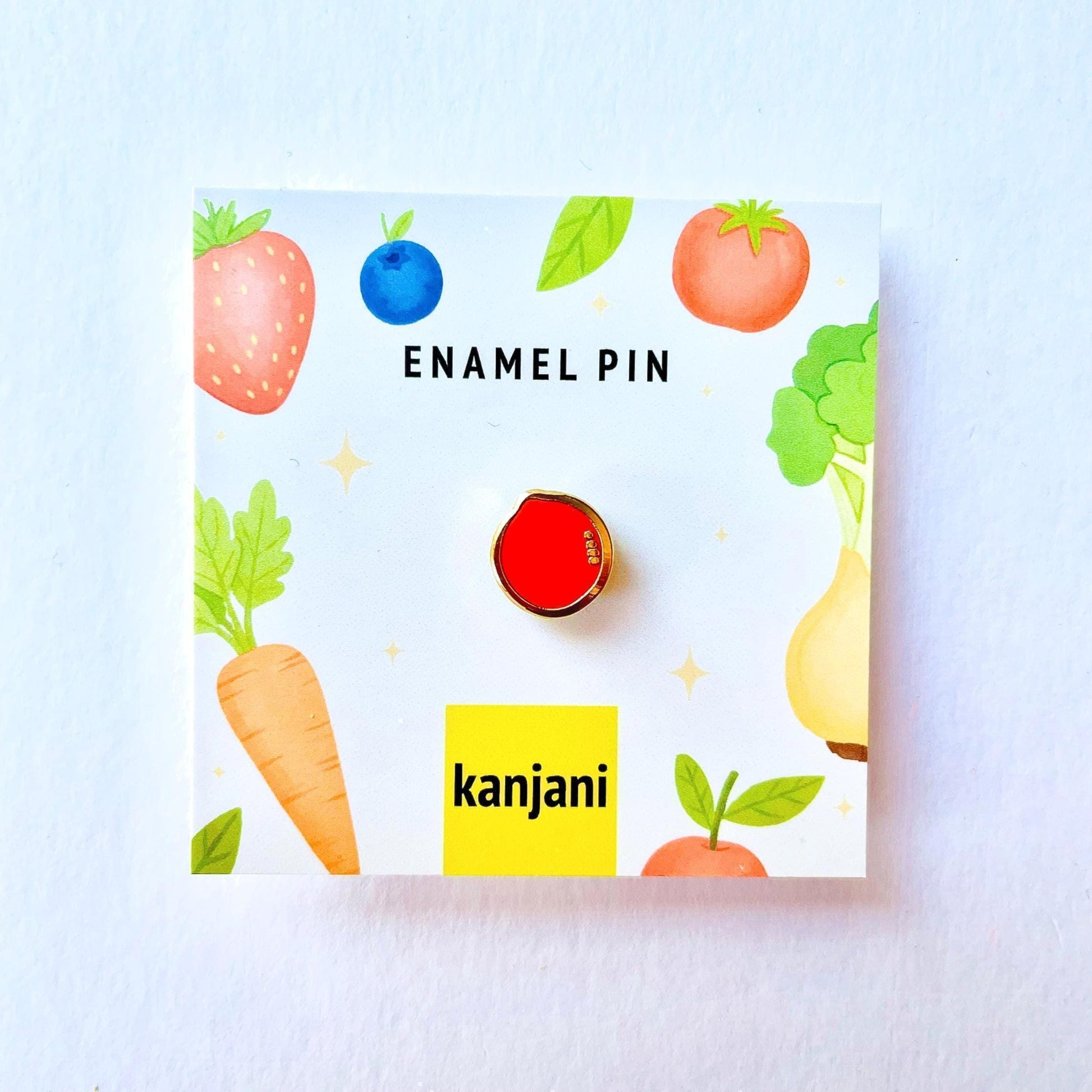 Red lentil gold hard enamel pin