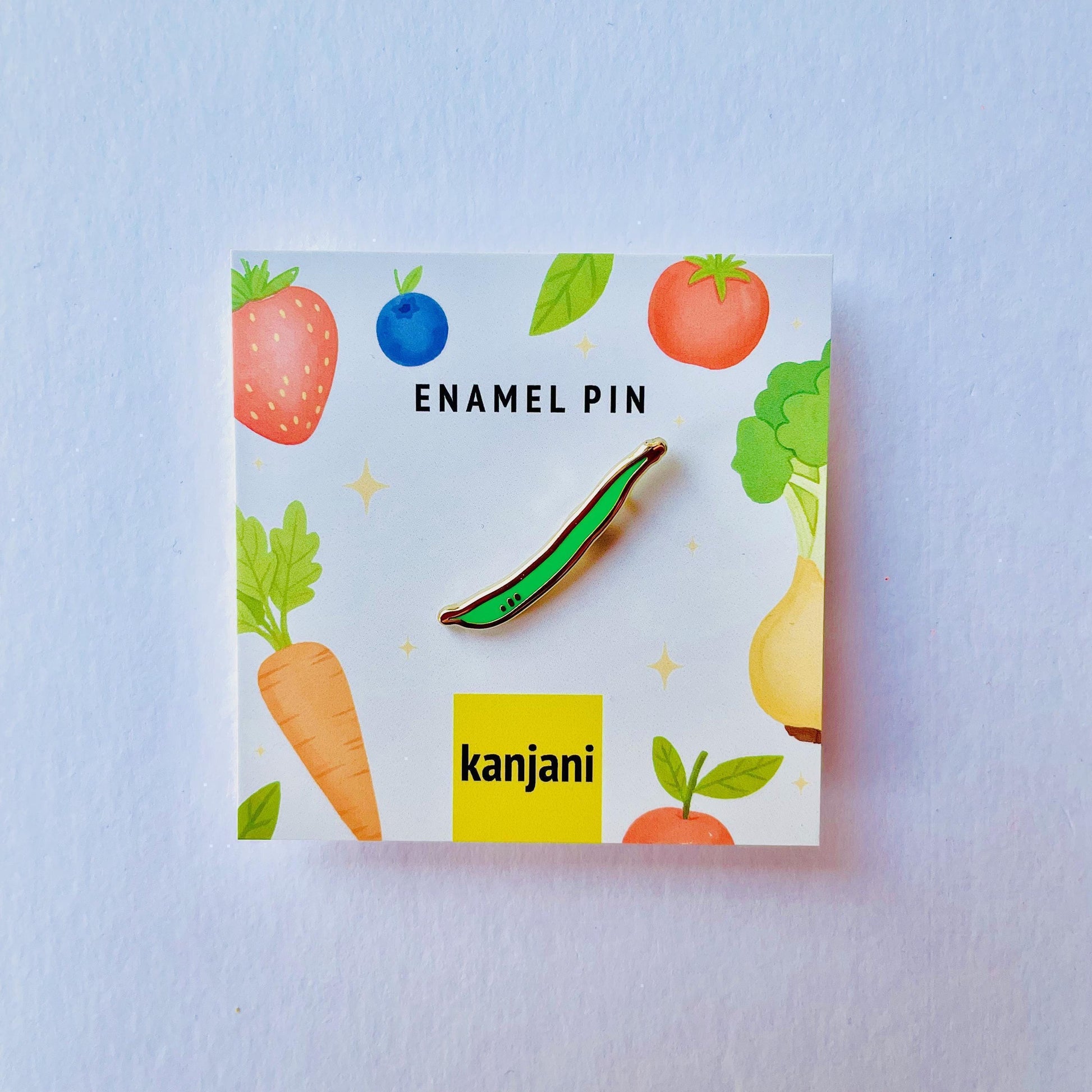 Green bean gold enamel pin lapel badge