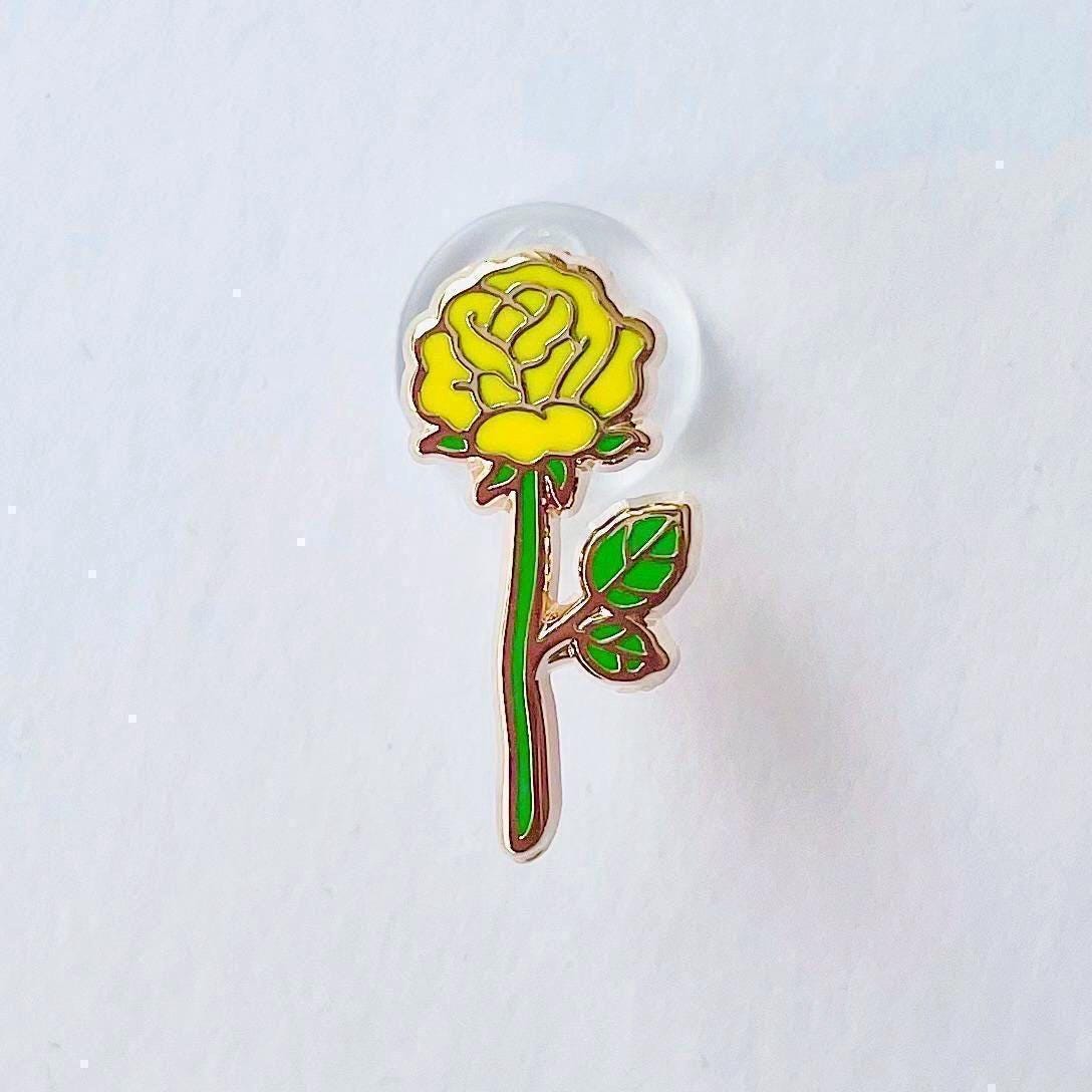 Yellow rose gold hard enamel pin