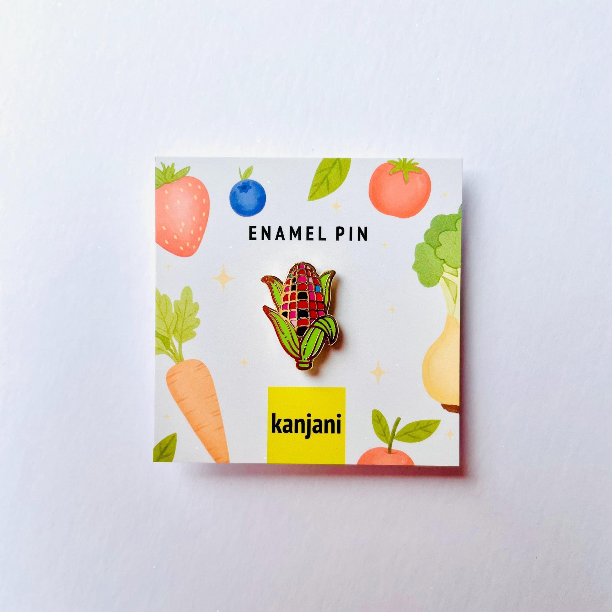 Red Purple Sweetcorn gold hard enamel lapel pin badge