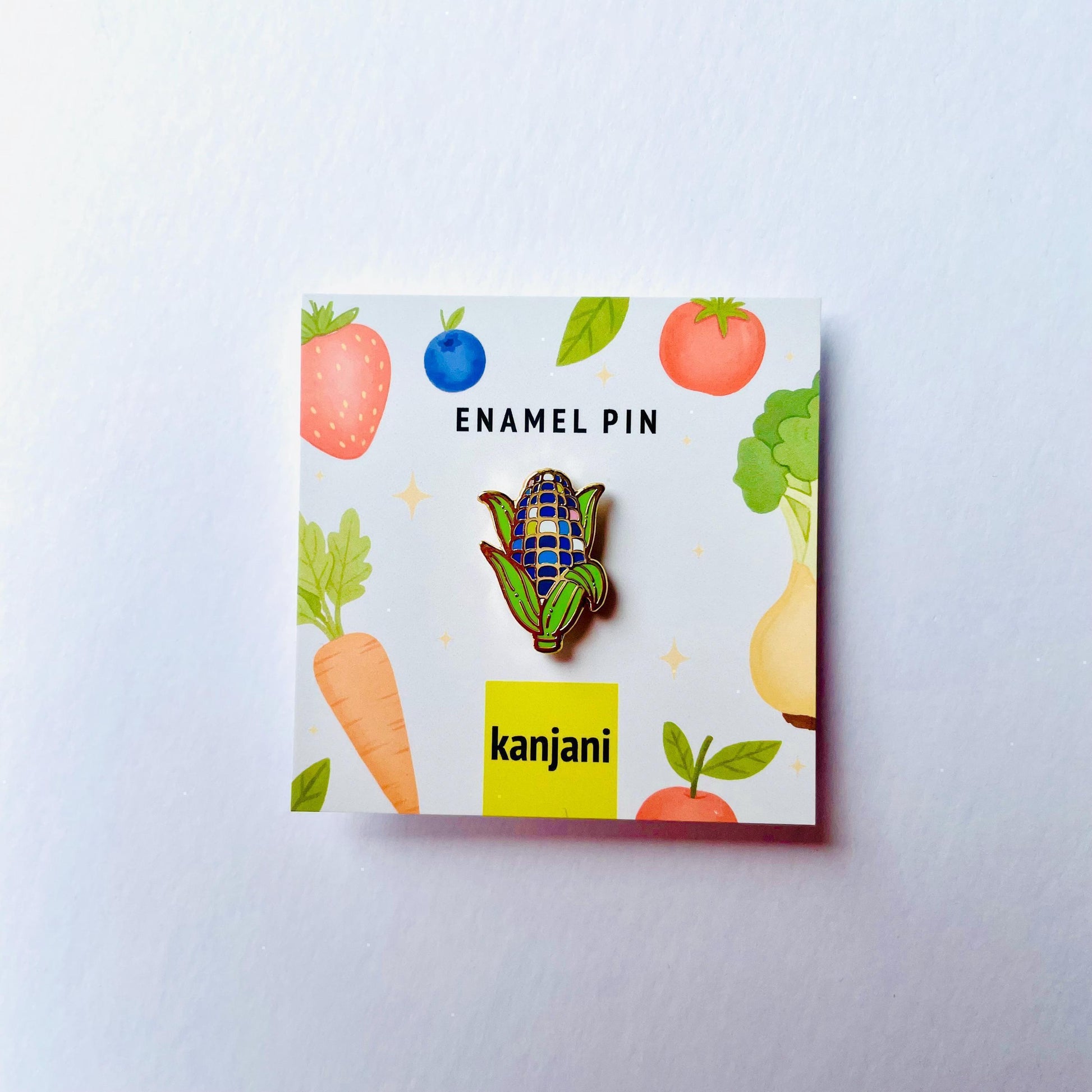 Blue Sweetcorn gold hard enamel lapel pin badge