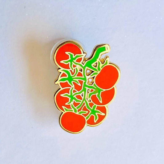 Tomato stem gold enamel pin lapel badge