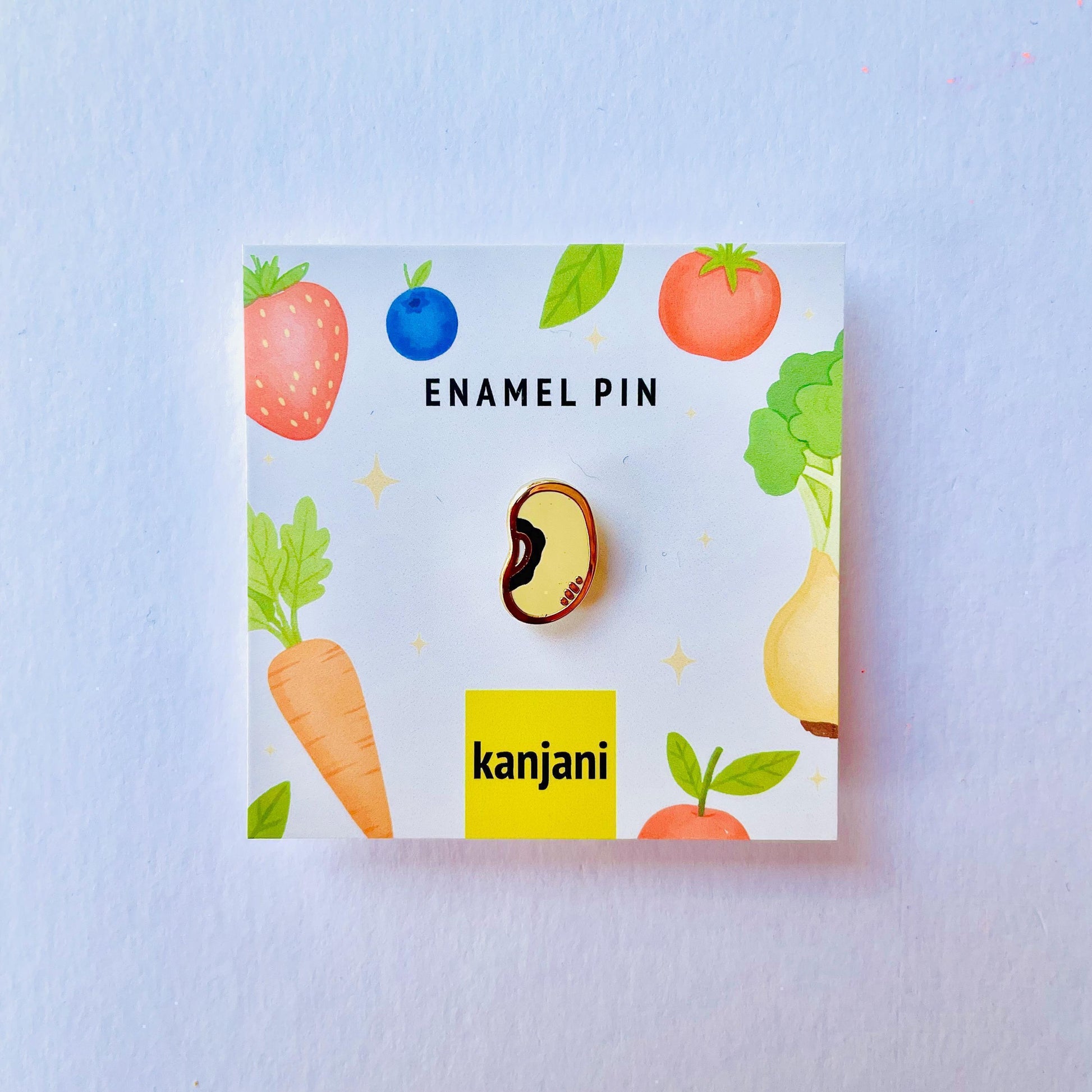 Black eyed pea gold hard enamel pin