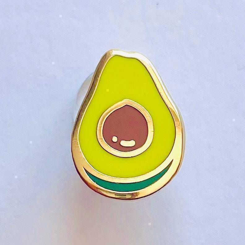 Avocado gold hard enamel pin
