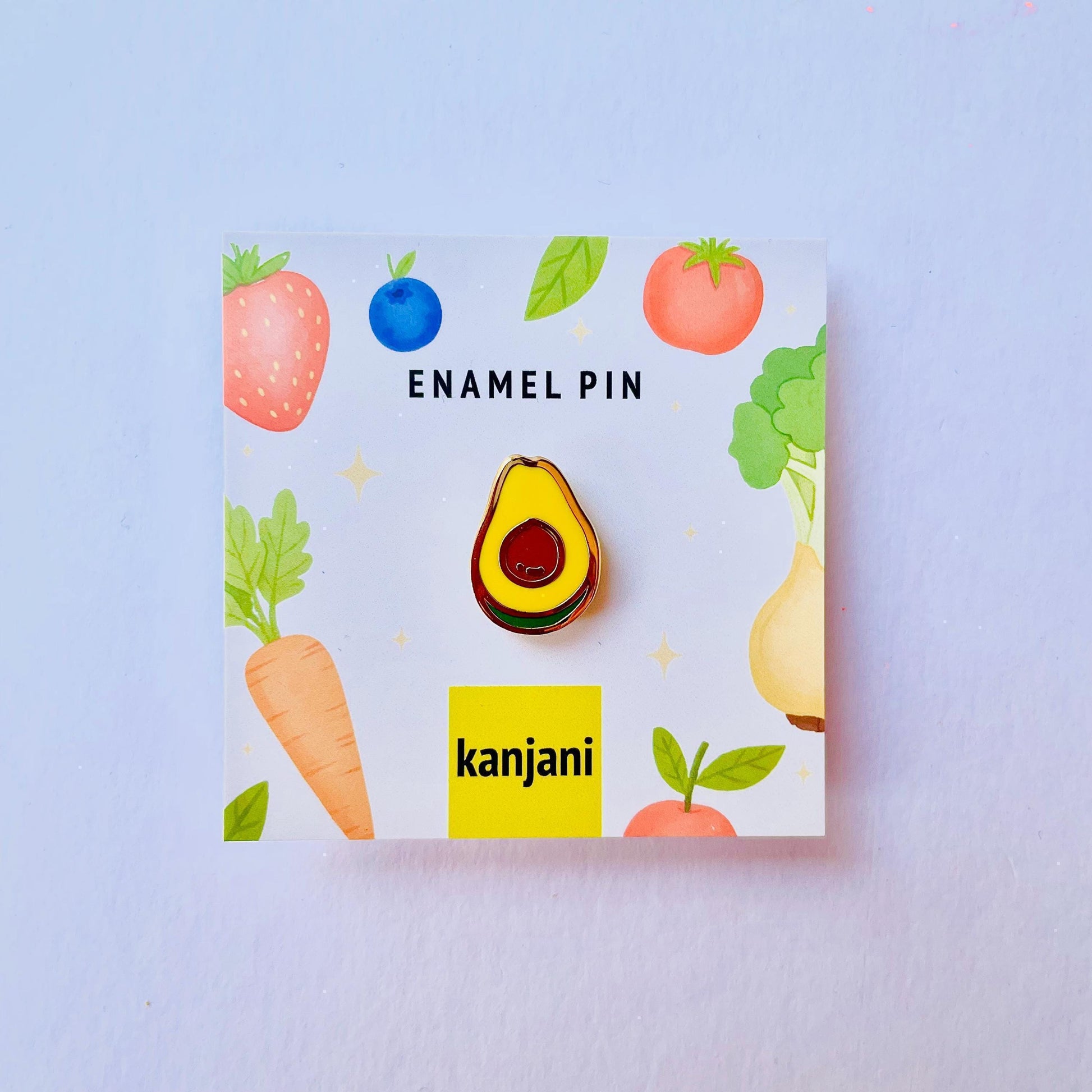 Avocado gold hard enamel pin