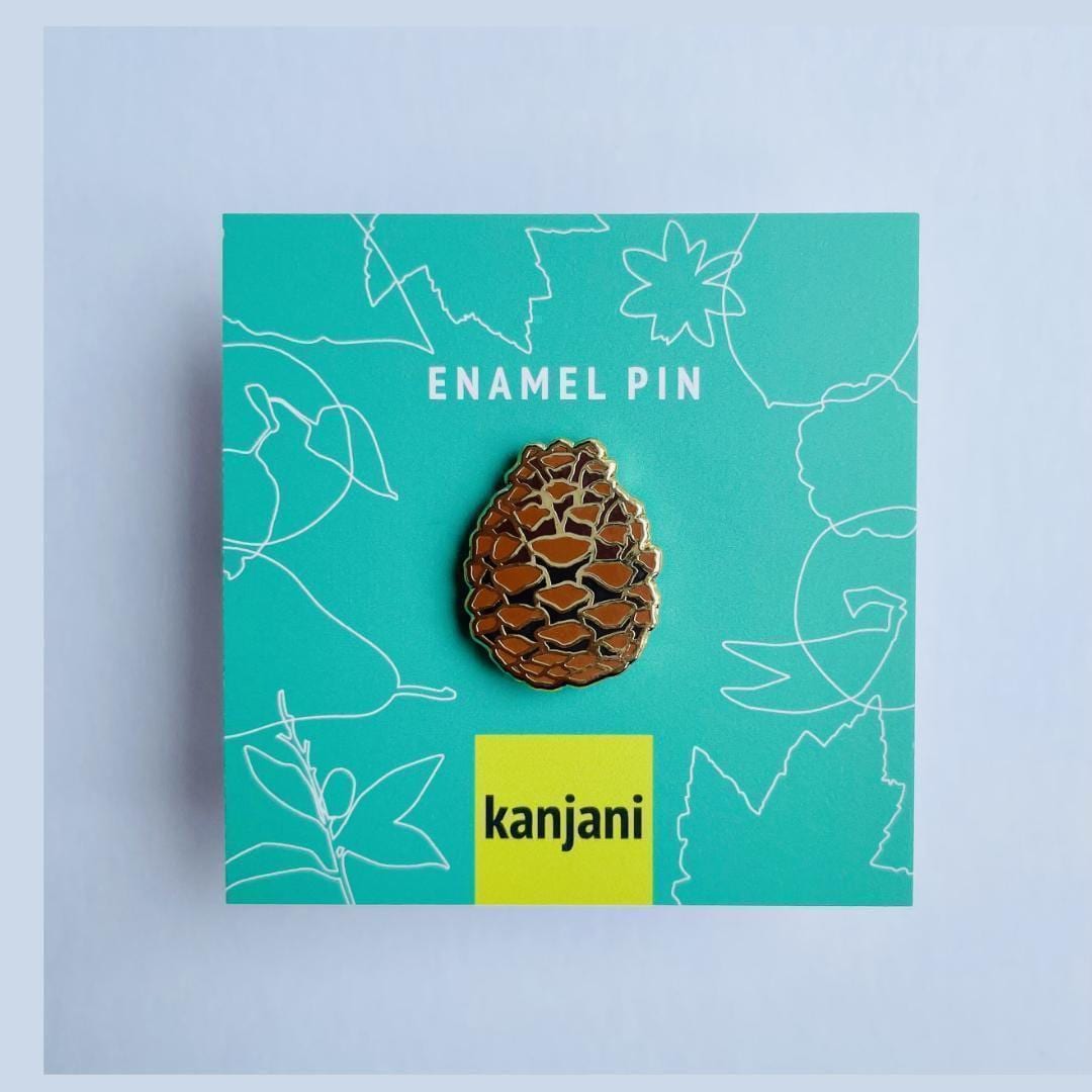 Pine cone gold hard enamel mini pin