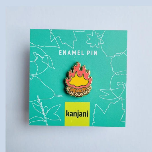Campfire gold hard enamel mini pin