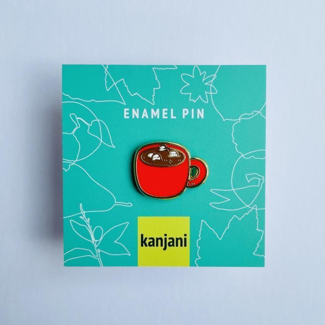 Hot chocolate gold hard enamel mini pin