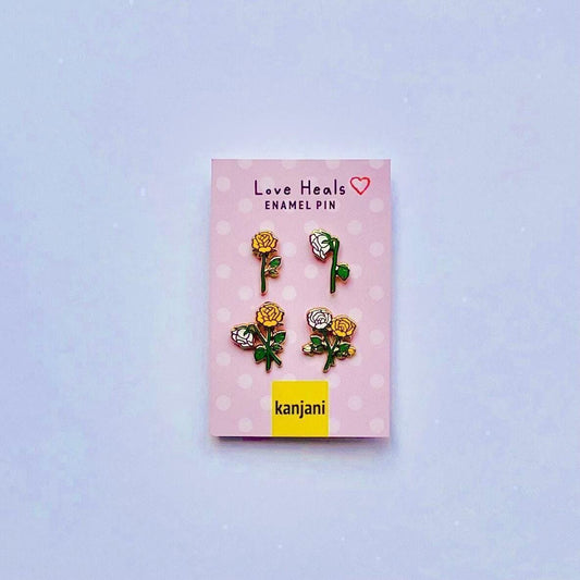Rose Enamel Pins: Friendship, Healing Mini Pins - Set of 4, Advent calendar