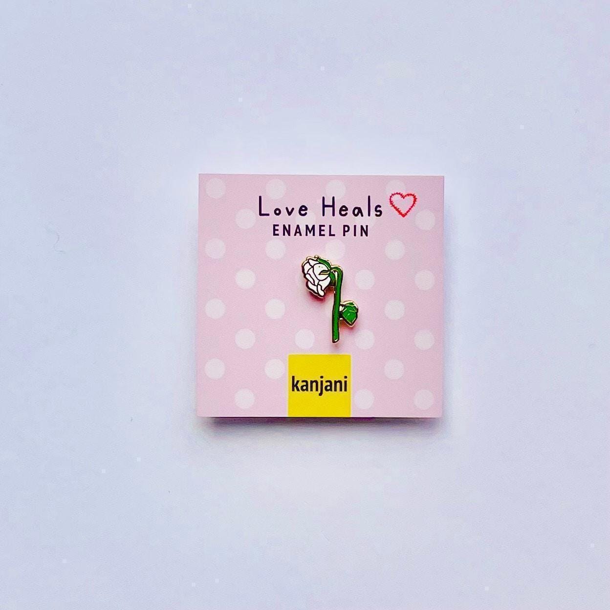 White Rose Enamel Pin: Friendship Gift, June Birth Flower, Advent calendar