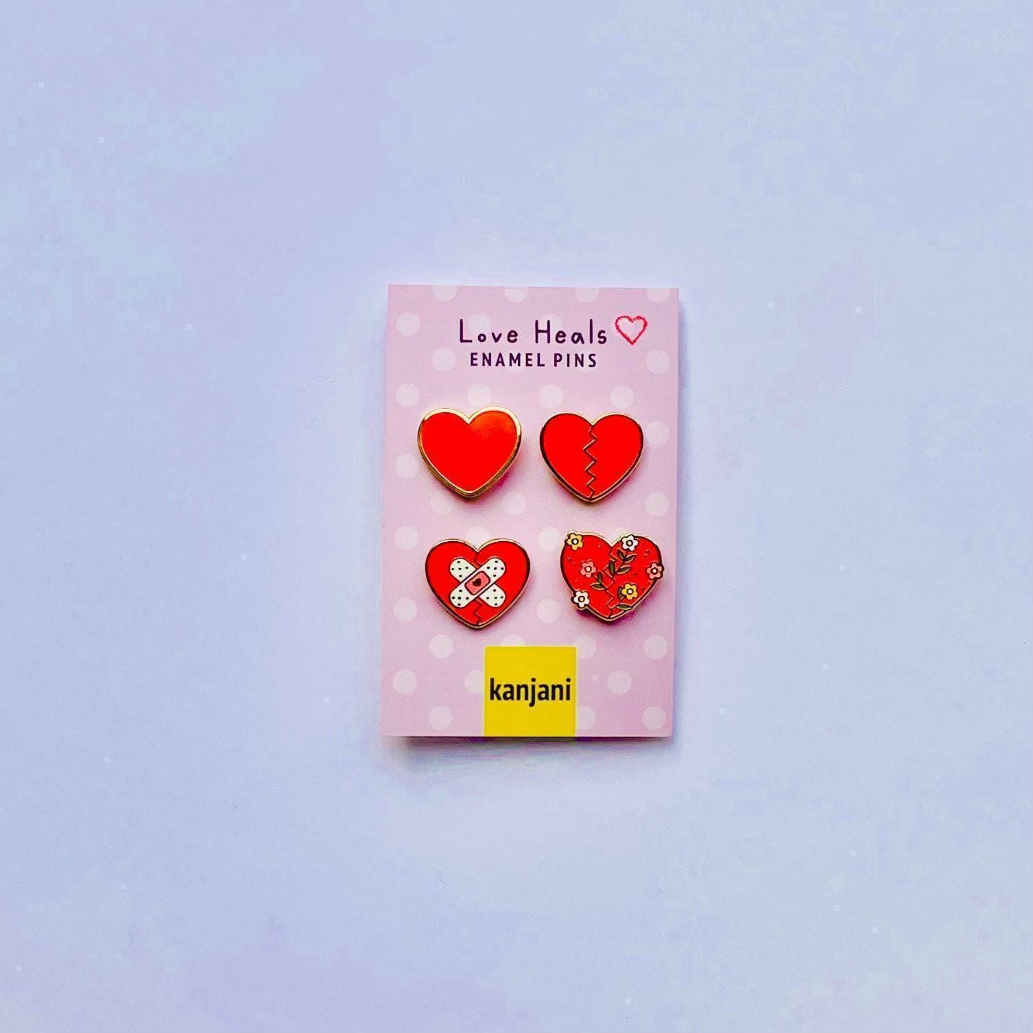 Rose Enamel Pins: Friendship, Healing Mini Pins - Set of 4, Advent calendar