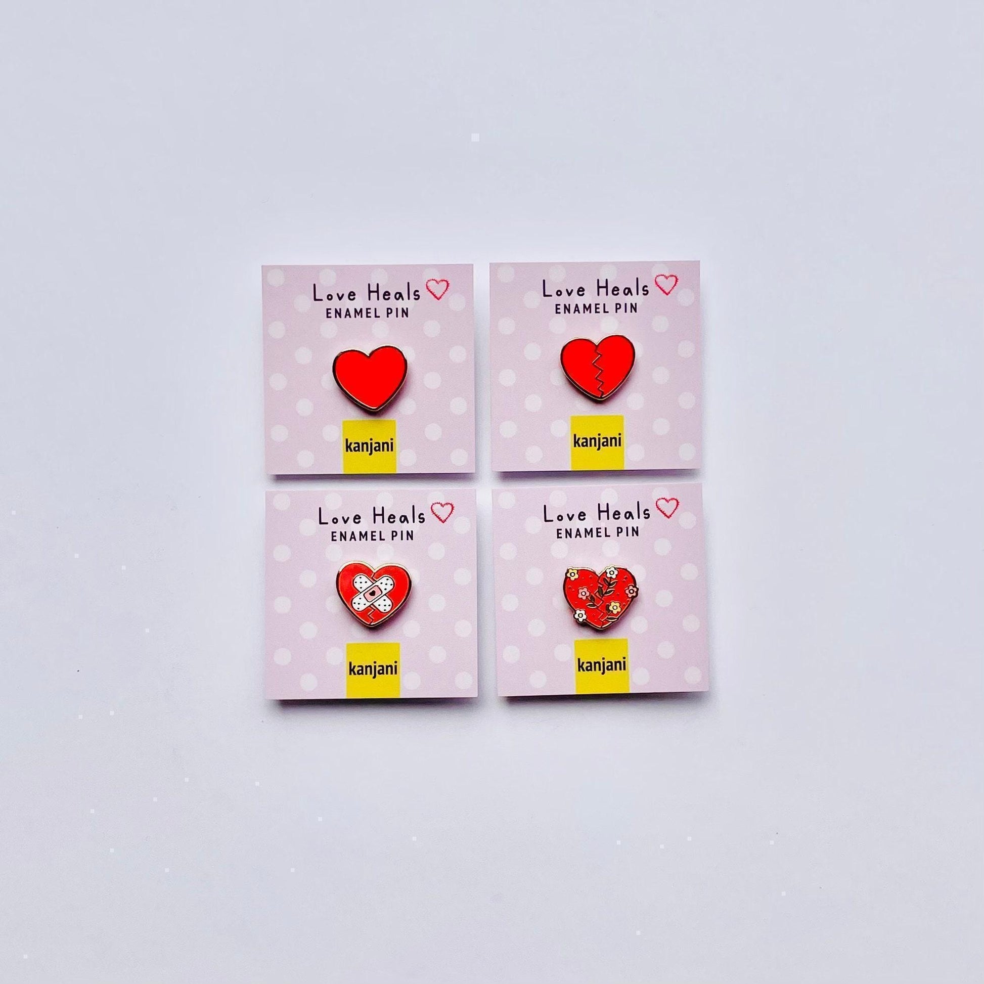 Mini Enamel Pin: Flower Heart Design - Encouragement and Healing, Christmas gift, stocking stuffer, Advent calendar