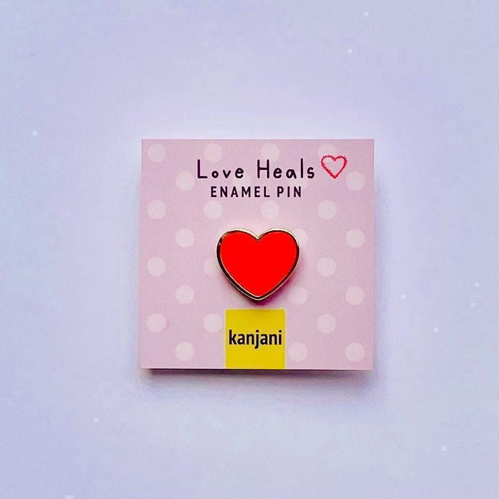 Mini Heart Enamel Pin: Gold Accent - Self Love and Encouragement, Christmas gift, stocking stuffer, Advent calendar