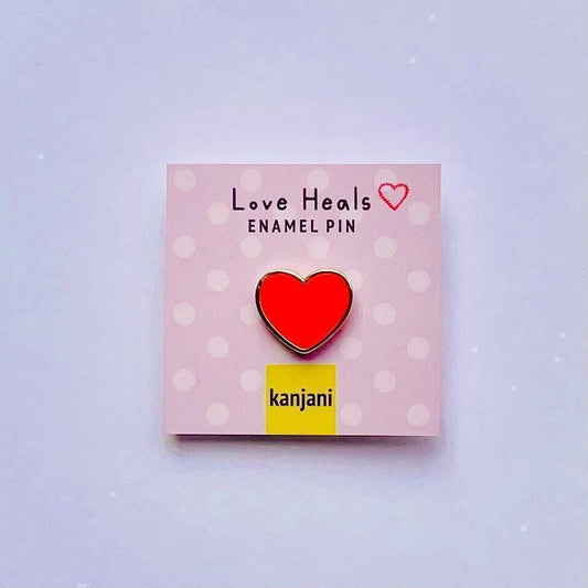 Mini Heart Enamel Pin: Gold Accent - Self Love and Encouragement, Christmas gift, stocking stuffer, Advent calendar