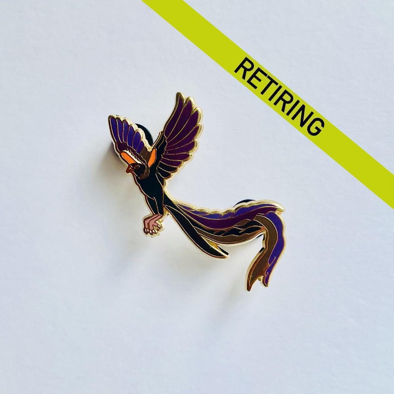 Widowbird Enamel Pin, Bird lapel Badge Brooch, Black bird, African safari