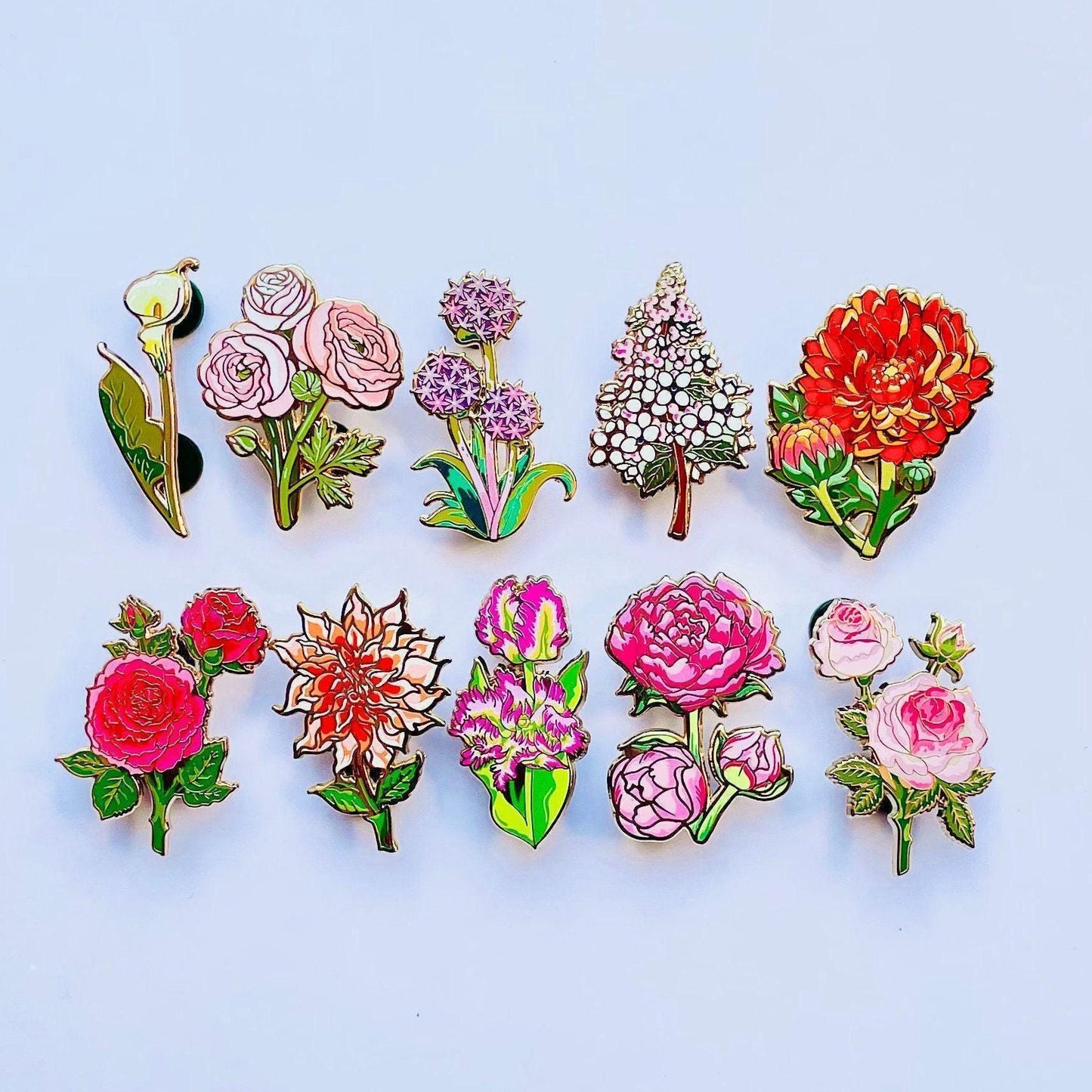 Flower Lapel Pin: Red Rose Enamel - Romantic Keepsake Gift, Christmas gift, stocking stuffer, Advent calendar