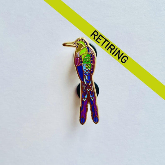 Sylph Enamel pin gift, Violet Tailed bird lapel Badge, Hummingbird, Christmas gift, stocking stuffer, Advent calendar