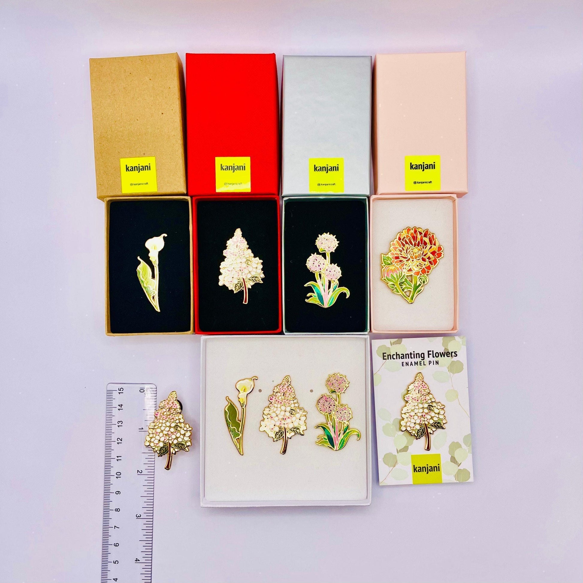 Hydrangea Flower Pin - Pastel Pink and White Brooch, Christmas gift, stocking stuffer, Advent calendar