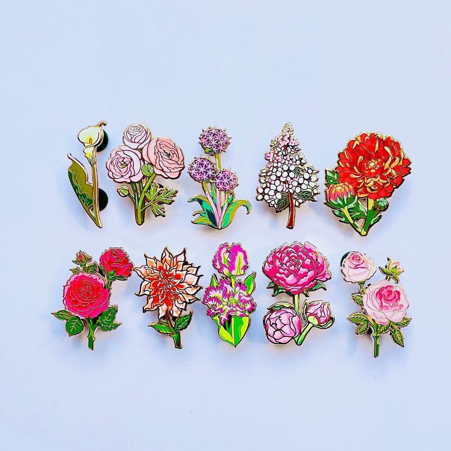 Hydrangea Flower Pin - Pastel Pink and White Brooch, Christmas gift, stocking stuffer, Advent calendar