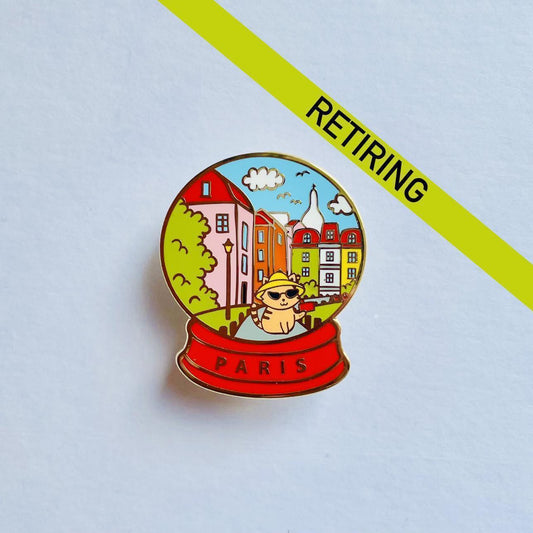 Rue de L’abreuvoir enamel pin, Paris skyline souvenir pin