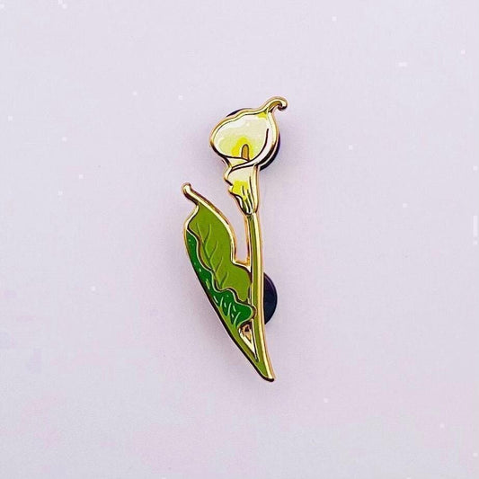 Calla Lily zantedeschia gold hard enamel pin